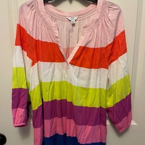 Crown and Ivy 3/4 sleeve stripped top